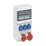 Распределительный щит STV 923-К, розетки 3 Schuko 16А, 1 CEE 16 A, 1 CEE 32 A, автоматы