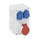 Корпус STG 012, 2 розетки Schuko, 1 розетка CEE 16 A